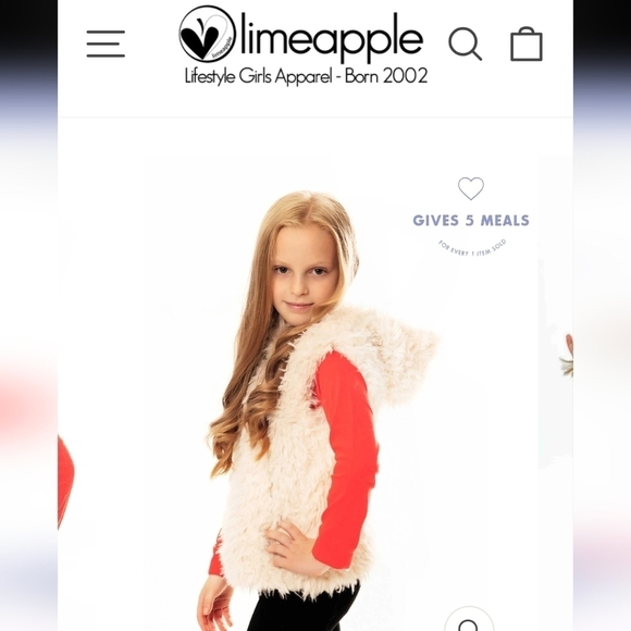 Limeapple Sherpa Vest, cream girls Size 6 - Picture 7 of 8